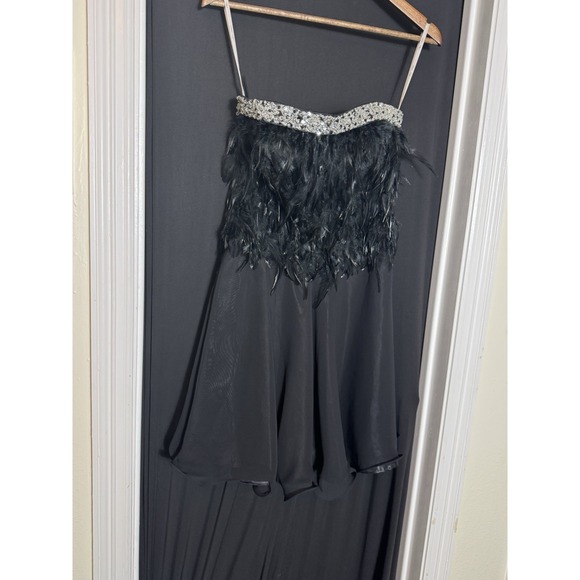 Atelier Alyce Black Strapless Tulle Dress Party Black Swan Feather Whimsigoth 6 - Picture 2 of 13